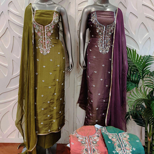 Designer moderne non cousu brodé à la main beaux costumes indien mode avant style traditionnel pour les fêtes - Product Image 1