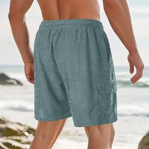 Vente en gros de shorts crème pour homme doux, confortable, respirant, court, été, cordon élastique, séchage rapide, pantalon court de salon décontracté - Product Image 5