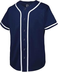 Camiseta de Béisbol de Color Sólido, Manga Corta, con Botones, Unisex, para Adultos, Transpirable, de Algodón, Uniforme de Softbol, Personalizable con Nombre de Equipo - Product Image 1
