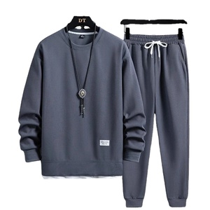 Printemps automne nouveau survêtement homme classique mode tendance gaufre Ger deux pièces décontracté coupe régulière haute qualité 100% imprimé solide - Product Image 1