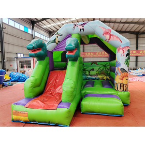 Château gonflable Dino robuste avec toboggan pour extérieur - Product Image 1