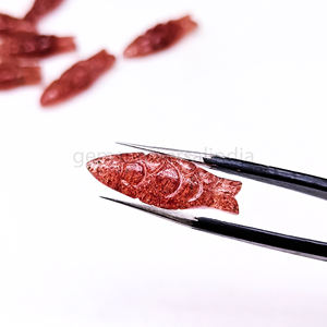 Perles de pierres précieuses sculptées en quartz fraise naturel poisson lisse breloques 8x25mm perles de sculpture en pierre de quartz pour la fabrication de bijoux en vrac - Product Image 2