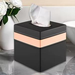 High Quality Metal Gold Hammered Texture Tissue Box Latest Decorative Rectangle Shape Napkin Holder - Product Image 6