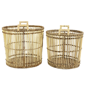 The New Birdcage-Shaped Natural Rattan Wicker <b>Baskets</b> Set of 2 Handcrafted Woven Rattan <b>Basket</b> <b>Storage</b> Stuff Decor Home Corner - Product Image 4