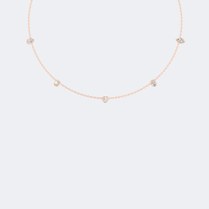 Collar de Lujo para Mujer con Diamante Cultivado en Laboratorio de Corte Brillante Redondo de 1.50CTW, Chapado en Oro de 9k, Engastado en Bisel, Color E, Certificado IGI - Product Image 3