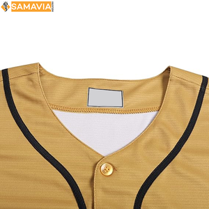 Uniformes de ropa de béisbol SAMAVIA, camiseta de béisbol abotonada RTS para hombres, uniforme de equipo personalizado, diseño de punto completo - Product Image 3