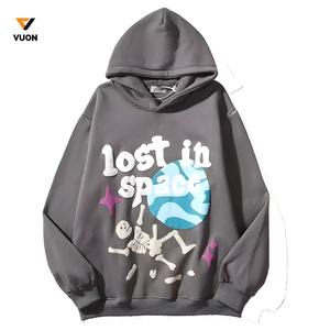 Sudaderas con capucha de gran tamaño con estampado de algodón pesado para hombre, sudaderas de manga regular con logotipo personalizado, ropa de lana de invierno - Product Image 1