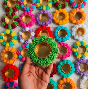 Portavelas de luz de té de flores coloridas hermosas para decoración de Festival de Diwali, regalo de devolución para invitados, decoración del hogar, recuerdo de boda - Product Image 3
