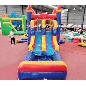Casa inflable de PVC de calidad comercial al por mayor con tobogán, fácil de instalar para múltiples pasajeros - Product Image 1
