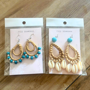 Vietnam Handmade Natural Bamboo Rattan <b>Earrings</b> Eco-Friendly Lightweight Boho Folk Art Classic Wedding Fashion Accessories TUYET - Product Image 1