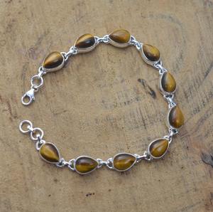 Tiger Gemstone <b>Bracelet</b> Jewelry For Women Silver <b>Boho</b> Style Jewelry 925 Sterling Silver Trending Handmade <b>Bracelet</b> Gift For Her - Product Image 2