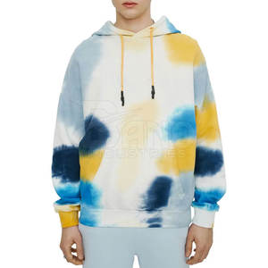 Sudadera con capucha de algodón y poliéster para mujer, estampado de tinte de corbata rápido, manga larga, talla XS, tela polar de otoño al por mayor - Product Image 1