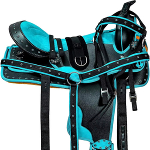 Ensemble de selle de course à baril synthétique Western léger, durable et confortable de qualité supérieure pour l'équitation de rodéo et de performance sur sentier - Product Image 1