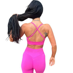 Conjunto Deportivo de Yoga para Mujer, Sin Costuras, con Logotipo Frontal, Transpirable y de Secado Rápido, Sujetador Deportivo y Pantalones Cortos de Cintura Alta - Product Image 6