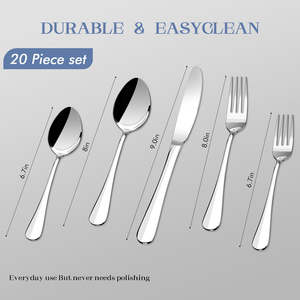 Ensemble de couverts en argent pour la restauration quotidienne, couverts en acier inoxydable durables, parfaits pour les maisons et les restaurants - Product Image 3