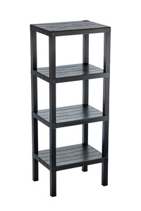 Scaffali pieghevoli in plastica nera multistrato scaffali decorativi unità scaffalature per espositori a 4 livelli scaffale pieghevole di stoccaggio