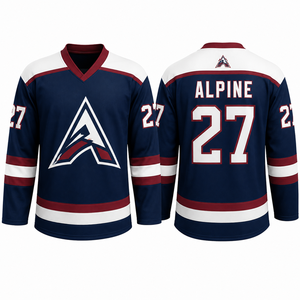 Custom Sublimation Ice Hockey Jersey Adult Team Name Number V Neck Long Sleeve Polyester Uniform - Product Image 1