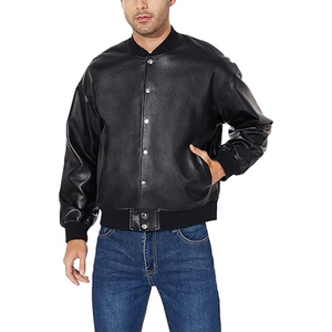 <b>Mens</b> Fashion <b>Leather</b> <b>Jackets</b> Slim Fit Faux Bomber Motorcycle Biker Coat with Lapel, Asymmetric Zip, and Belt for a Sharp Look - Product Image 2