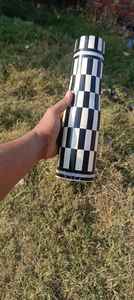 Bouteille d'eau en acier satiné élégante faite à la main avec un design arabe en nacre, thermos de luxe personnalisé - Product Image 3