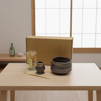 Fabricant Direct 3460875Set Accessoires de Thé en Céramique Résistants à la Chaleur Style Japandi Ensemble Matcha en Grès