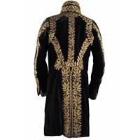 Uniforme militaire français grande taille, longue veste en laine avec garniture en fourrure de mouton