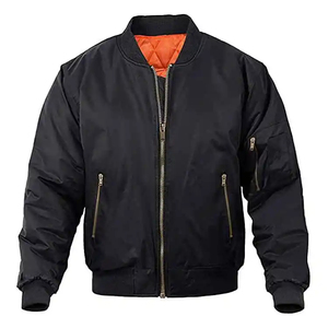 Blouson aviateur en satin personnalisé pour hommes OEM Style de rue avec deux poches latérales sur les manches Meilleure qualité en coton et polyester pour l'hiver - Product Image 2