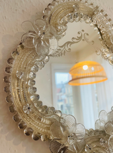 Venetian Murano Glass <b>Mirror</b> Handcrafted in Italy 1950s - Product Image 3