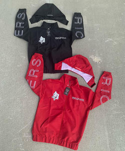 Ensemble coupe-vent streetwear décontracté de haute qualité en nylon, coupe régulière, grande taille, couleur unie, respirant, coupe-vent, hiver, personnalisé - Product Image 2