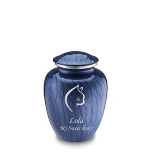 Angel Wings & Paw Print Pet <b>Ashes</b> <b>Keepsake</b> Metal Cremation Urn Blue Finish Funeral Supplies For Cat Dog <b>Ash</b> - Product Image 2