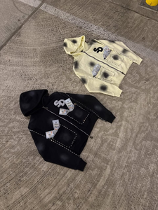 Combinaisons de survêtement unisexes personnalisées avec broderie et pierre du Rhin Pantalons de survêtement et sweats à capuche Survêtements pour hommes - Product Image 2