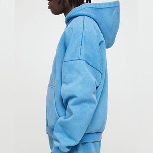 À la mode doit avoir 100% coton à manches longues surdimensionné fermeture éclair à capuche pour hommes rue et tenue décontractée pull avec Logo personnalisé - Product Image 4