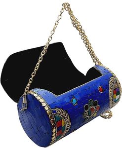 Sac à main en mosaïque métallique élégant pour tenues tendance, sac à main de mariée en mosaïque de luxe avec perles décoratives à prix avantageux - Product Image 4