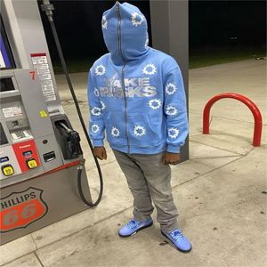 Sudaderas con capucha con estampado de espuma de peso pesado de alta calidad de 360 GSM, chándales para hombre, sudadera de algodón 100%, Sudadera con capucha de calle hecha a medida - Product Image 4