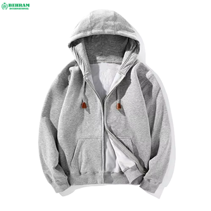 เสื้อฮู้ดซิปผู้ชายทรงปกติ ผ้าเฟรนช์เทอร์รี่หนานุ่ม ไซส์ XS สำหรับฤดูหนาว รับผลิตเสื้อผ้า ODM พร้อมโลโก้ตามสั่ง - Product Image 5