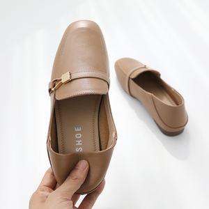 [JSHOE] Mocassins légers à bout carré Joanne en cuir de vache véritable, chaussures décontractées pour femmes, à assortir - Product Image 5