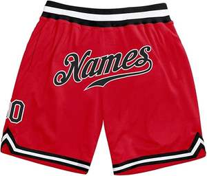 Short streetwear vintage pour homme Short de basket-ball à double maille uni rétro avec impression personnalisée - Product Image 1