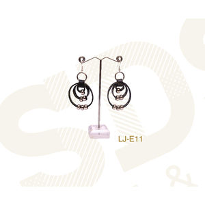 Boucles d'Oreilles Pendantes en Bois et Cuir PU pour Femmes, Style Ferme Occidentale, Design, PSDS - Product Image 4