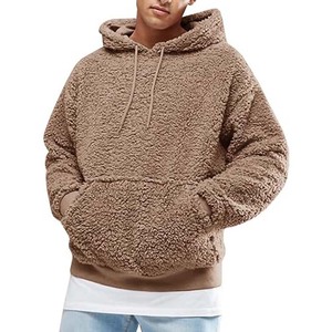 Sudadera con Capucha de Forro Polar Sherpa para Hombre, Sudadera con Capucha Cálida y Acogedora para Invierno, Bolsillo Delantero, Proveedor OEM Personalizado - Product Image 1