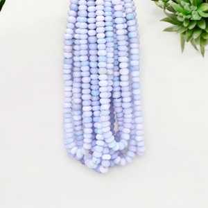 Natural Ice Blue Opal Smooth Rondelle <b>Beads</b> Strand 7mm <b>to</b> 10mm Loose Gemstone <b>Beads</b> for Jewelry <b>Making</b> Wholesale Supply India - Product Image 5