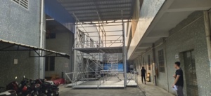 Fabricante Shinestage acero Q235 Layher truss para música al aire libre <span class=keywords><strong>concierto</strong></span> fiesta Line Array altavoz capa truss - Product Image 2