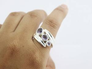 Amethyst <b>Silver</b> <b>Ring</b> February Birthstone <b>Ring</b> 925 Sterling <b>Silver</b> Engagement <b>Ring</b> Gift - Product Image 4