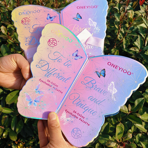 Custom <b>Empty</b> Makeup Shimmer Matte Glitter Blue Butterfly Eyeshadow Palette - Product Image 6