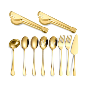 Vajilla para servir, juego de cubiertos de latón, juego de cubiertos de aspecto de diseñador, espejado acero para el hogar, accesorios de vajilla para la mejor venta - Product Image 1