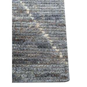 พรมปูพื้นขนาดใหญ่ทำมือจากปอกระเจาและป่าน รุ่น PKJT-55 สีเทาและสีดำ ลายทางเรขาคณิต ทอแบบเรียบ รูปทรงสี่เหลี่ยมผืนผ้า ทำด้วยมือ - Product Image 4