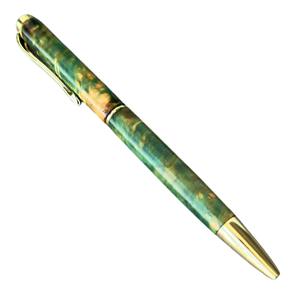 Stylo à bille de luxe fabriqué à la main vert-rouge-bleu résine corps retraite remise des diplômes cadeau fait Vietnam Citrine Collection bois - Product Image 6