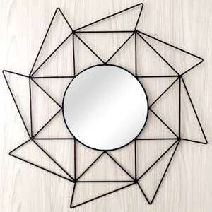 Hot Selling Iron Mirror Art Irregular Circular Living Room <b>Metal</b> <b>Frame</b> Wall Mirror Decor Christmas Vintage Luxury Space Casual - Product Image 2