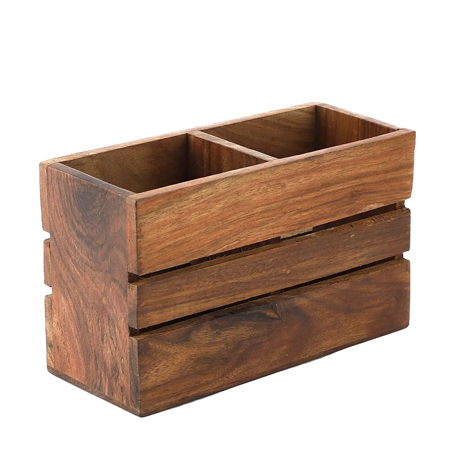 Деревянный держатель для кухонной утвари из акации, деревянный держатель для столовых приборов, ящик для хранения, Многофункциональная подставка, держатели для хранения и стойки, деревянная коричневая коробка