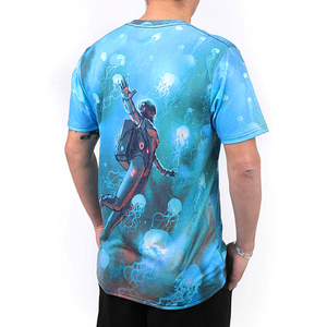 เสื้อยืดผู้ชายสั่งทำขายส่ง พิมพ์ลายทั่วตัว คอตั้ง กันยับ ระบายอากาศได้ดี พิมพ์ลายดิจิตอล ผ้าฝ้าย 100% - Product Image 2