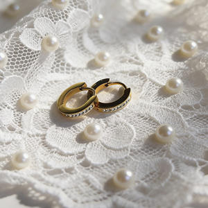 Pendientes de Aro de Acero Inoxidable para Mujer, con Zirconia, Estilo Vintage, Color Oro 18K y Plata, Joyería Elegante - Product Image 5