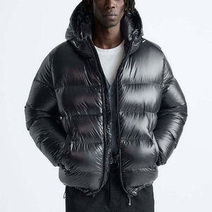 Veste matelassée à capuche pour homme de qualité supérieure pour l'hiver avec rembourrage ultra chaud imperméable coupe-vent Coque extérieure avec logo avant - Product Image 6